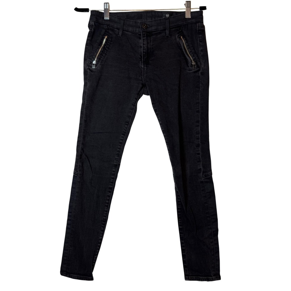 AG Adriano Goldschmied The Legging Ankle Zip Black Jeans Womens 28R Whimsygoth‎